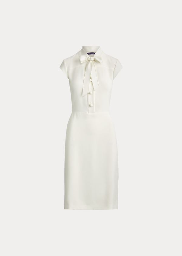 Sukienka Ralph Lauren Carlisle Crepe Cady Day Dress Damskie Kremowe | DXKI7315