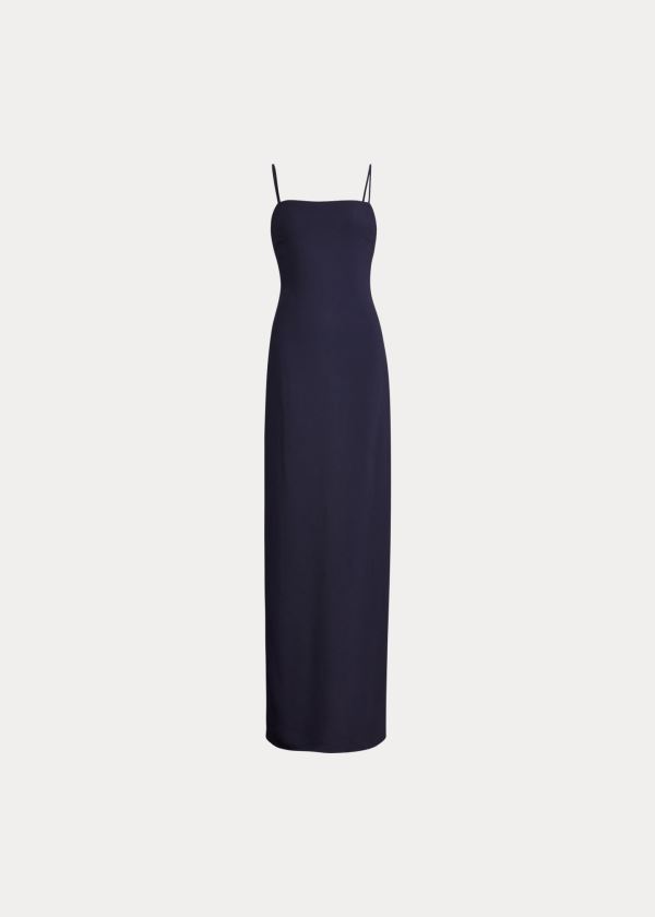 Sukienka Ralph Lauren Cayson Stretch Cady Gown Damskie Jasny Granatowe | CINE4017