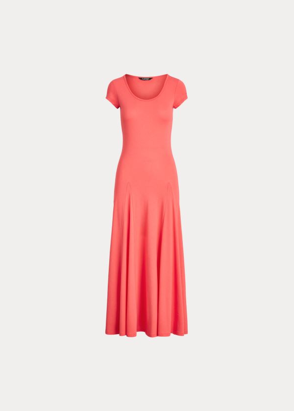 Sukienka Ralph Lauren Cotton-Blend Maxidress Damskie Czerwone | SODH8191