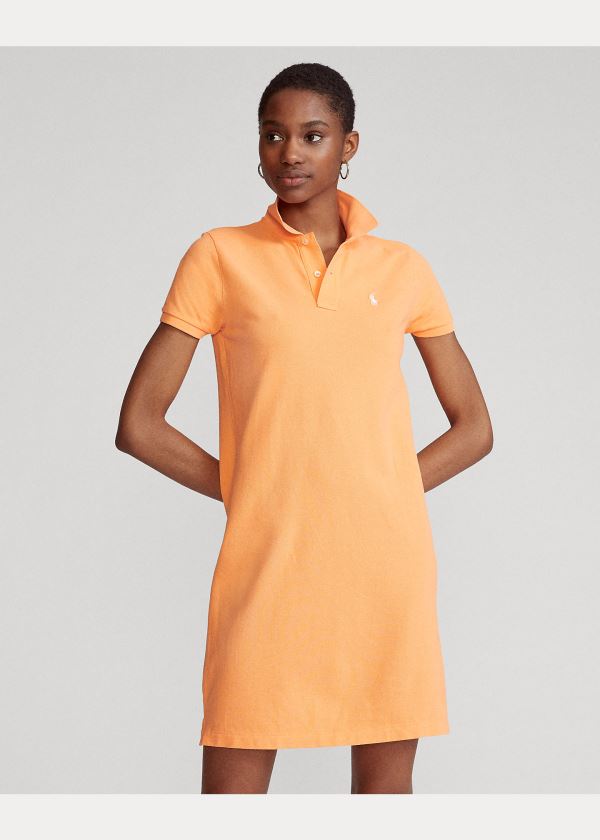 Sukienka Ralph Lauren Cotton Mesh Polo Dress Damskie Pomarańczowe | JUMT9442