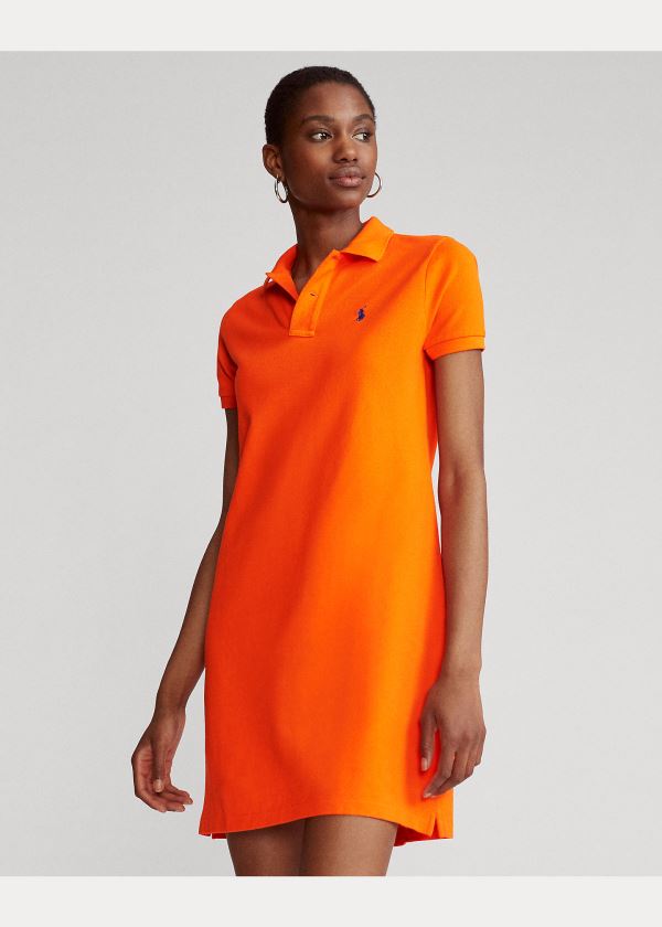 Sukienka Ralph Lauren Cotton Mesh Polo Dress Damskie Pomarańczowe | GNWG2616