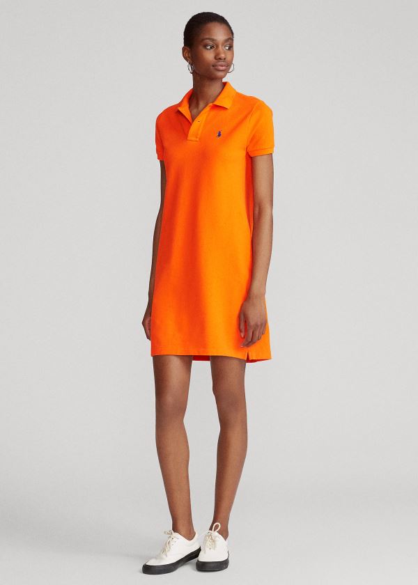 Sukienka Ralph Lauren Cotton Mesh Polo Dress Damskie Pomarańczowe | GNWG2616