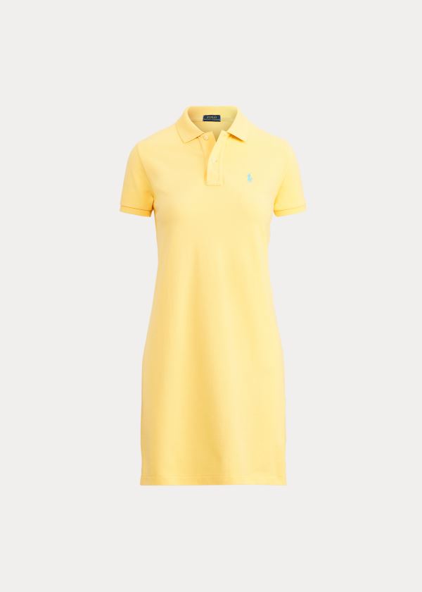 Sukienka Ralph Lauren Cotton Mesh Polo Dress Damskie Żółte | ATKX3303