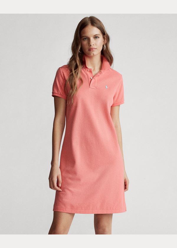 Sukienka Ralph Lauren Cotton Mesh Polo Dress Damskie Koralowe | VDKH3280