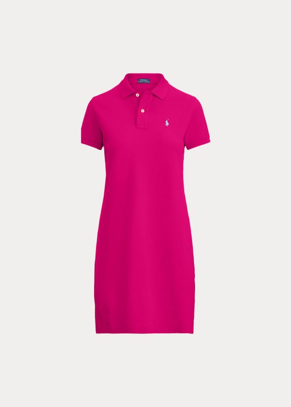 Sukienka Ralph Lauren Cotton Mesh Polo Dress Damskie Jasny Różowe | LMSH1916