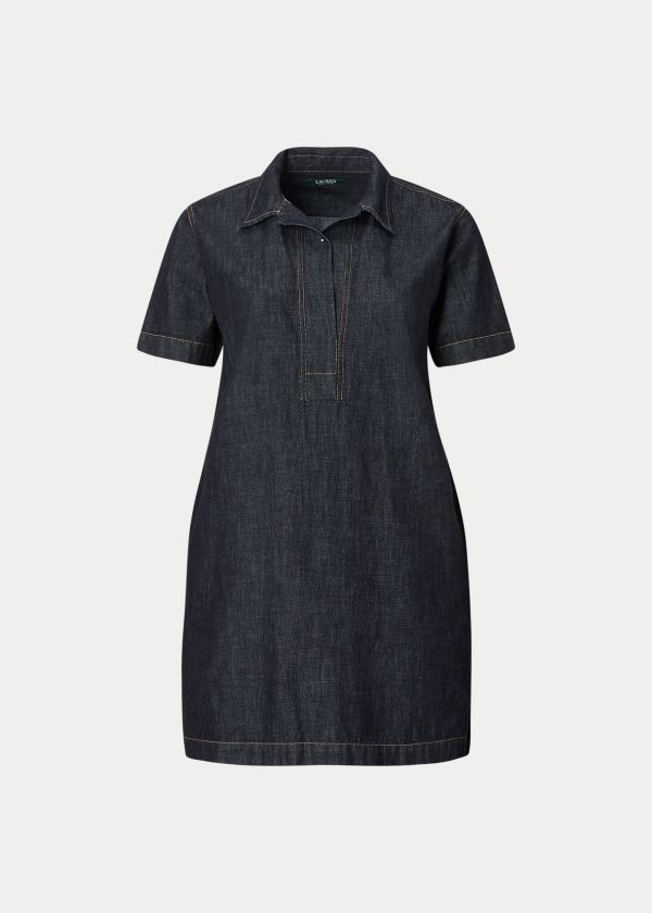 Sukienka Ralph Lauren Denim Shift Dress Damskie Czarne Niebieskie | ETQY8433