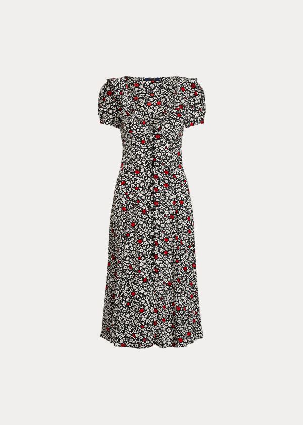 Sukienka Ralph Lauren Floral Crepe Dress Damskie Kolorowe | PRCL6153