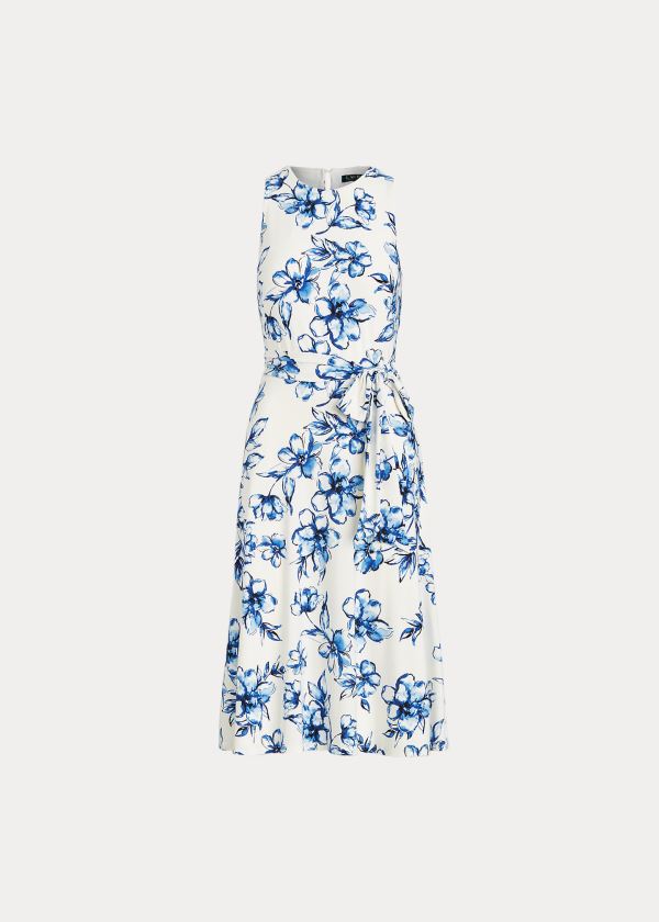 Sukienka Ralph Lauren Floral Jersey Dress Damskie Kremowe Niebieskie Kolorowe | COPJ4329