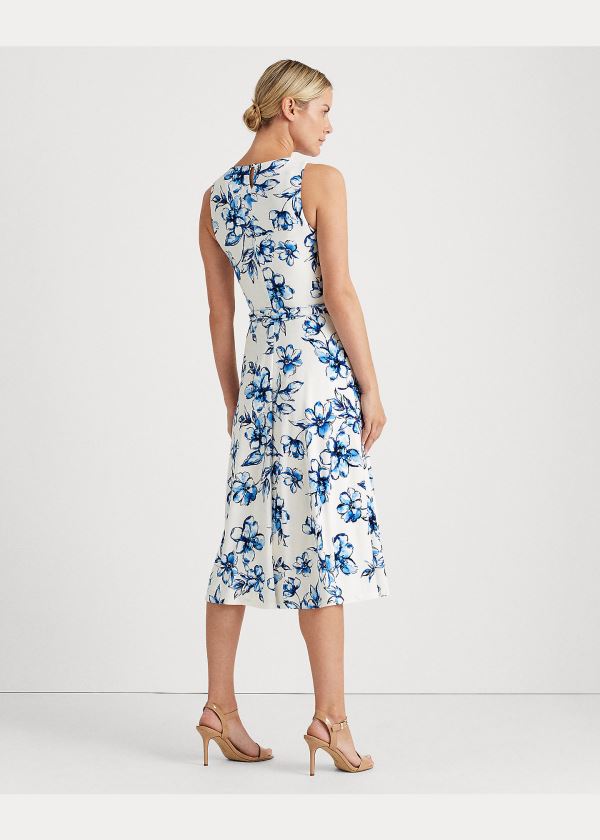 Sukienka Ralph Lauren Floral Jersey Dress Damskie Kremowe Niebieskie Kolorowe | COPJ4329