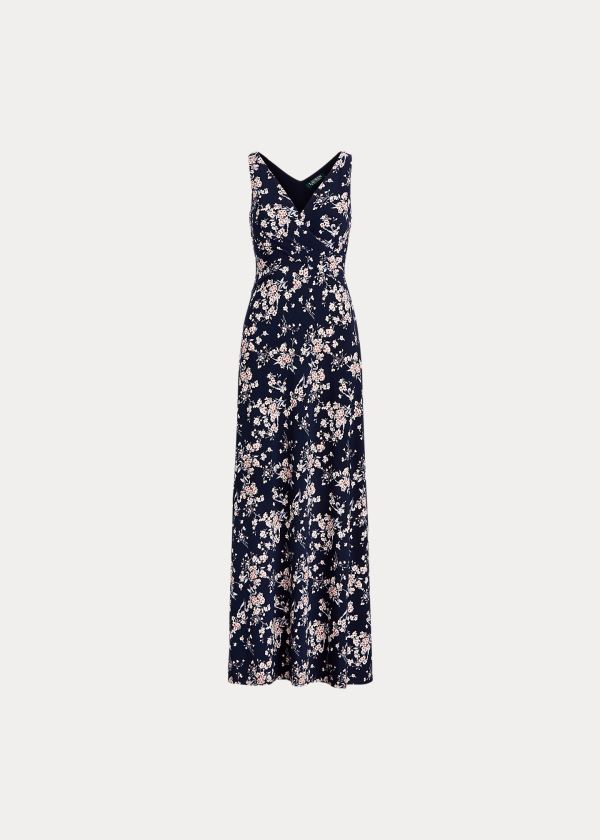 Sukienka Ralph Lauren Floral Jersey Dress Damskie Granatowe Kolorowe | BKWU1269