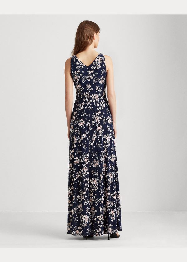 Sukienka Ralph Lauren Floral Jersey Dress Damskie Granatowe Kolorowe | BKWU1269