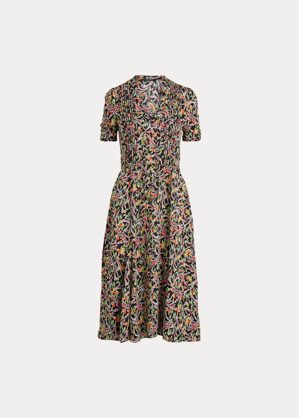 Sukienka Ralph Lauren Floral Short-Sleeve Dress Damskie Kolorowe | IDPY5699