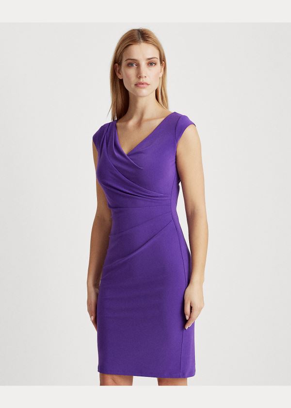 Sukienka Ralph Lauren Jersey Surplice Dress Damskie Fioletowe | MZQP4753