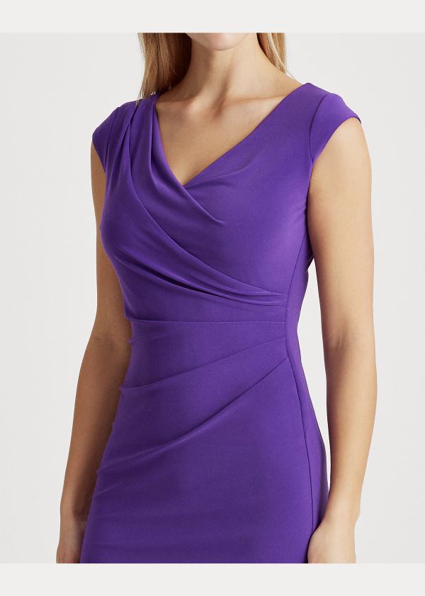 Sukienka Ralph Lauren Jersey Surplice Dress Damskie Fioletowe | MZQP4753