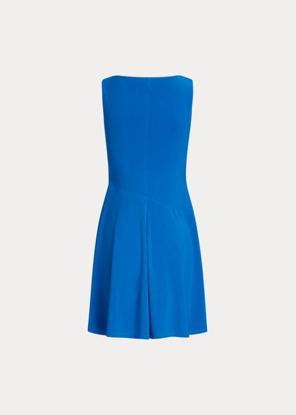 Sukienka Ralph Lauren Matte Jersey Surplice Dress Damskie Niebieskie | INVJ7160