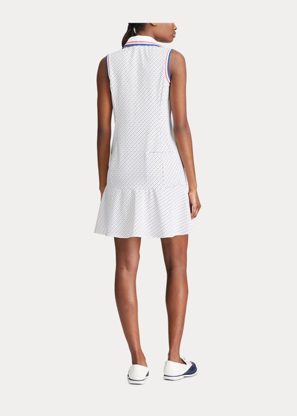 Sukienka Ralph Lauren Performance Jersey Golf Dress Damskie Białe Kolorowe | RKAX0637