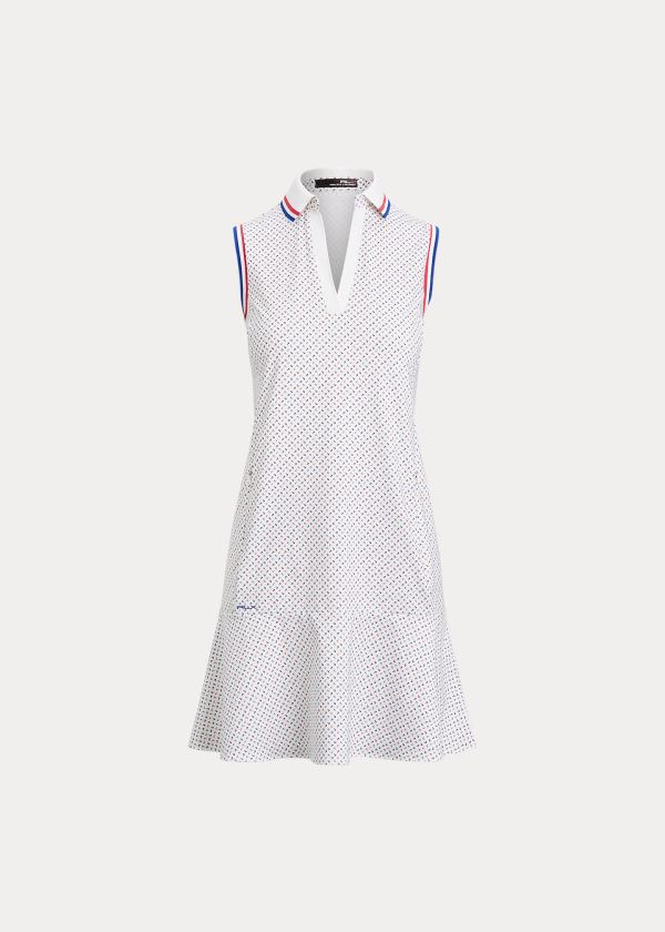 Sukienka Ralph Lauren Performance Jersey Golf Dress Damskie Białe Kolorowe | RKAX0637