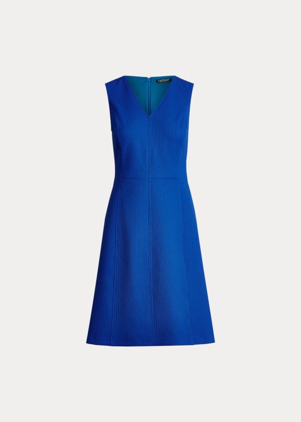 Sukienka Ralph Lauren Sleeveless V-Neck Dress Damskie Niebieskie | GZIL0007