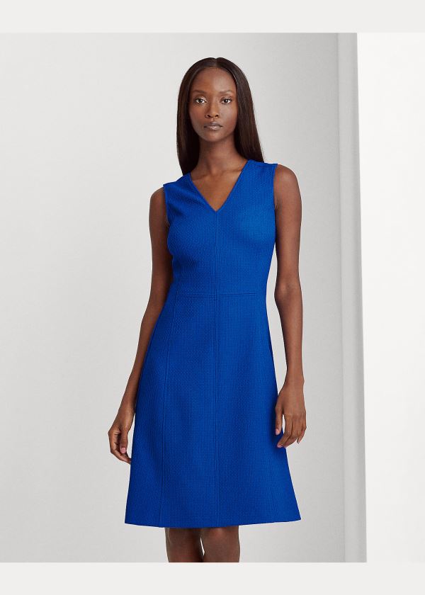 Sukienka Ralph Lauren Sleeveless V-Neck Dress Damskie Niebieskie | GZIL0007