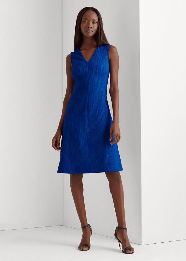 Sukienka Ralph Lauren Sleeveless V-Neck Dress Damskie Niebieskie | GZIL0007