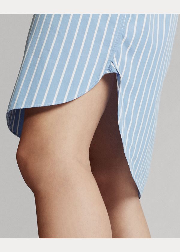 Sukienka Ralph Lauren Striped Cotton Shirtdress Damskie Głęboka Niebieskie Białe | TCXE8358