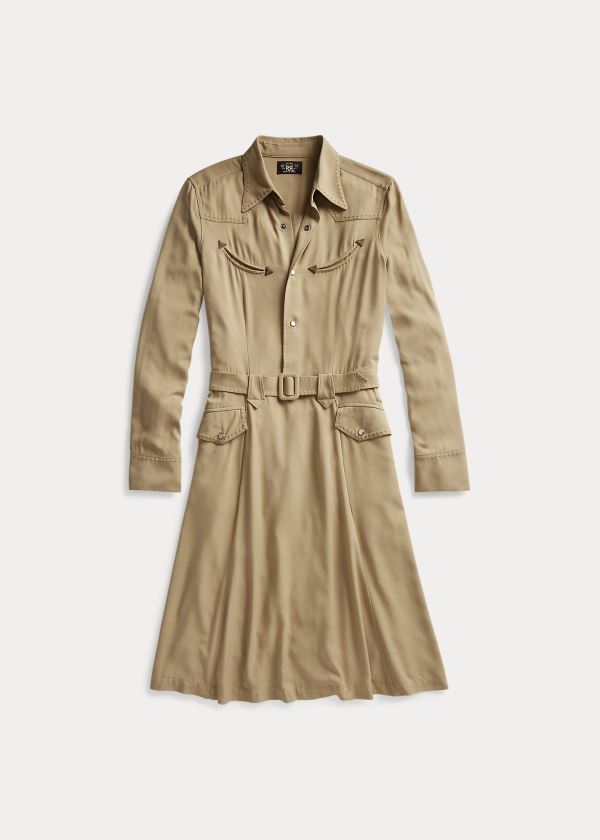 Sukienka Ralph Lauren Western Dress Damskie Khaki | EBQH3528