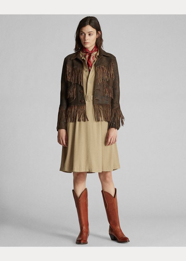 Sukienka Ralph Lauren Western Dress Damskie Khaki | EBQH3528