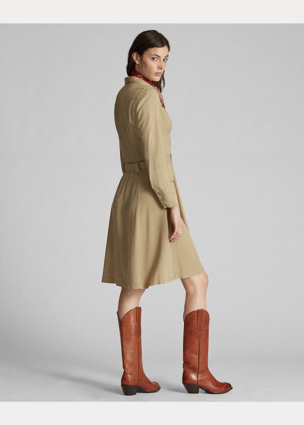 Sukienka Ralph Lauren Western Dress Damskie Khaki | EBQH3528