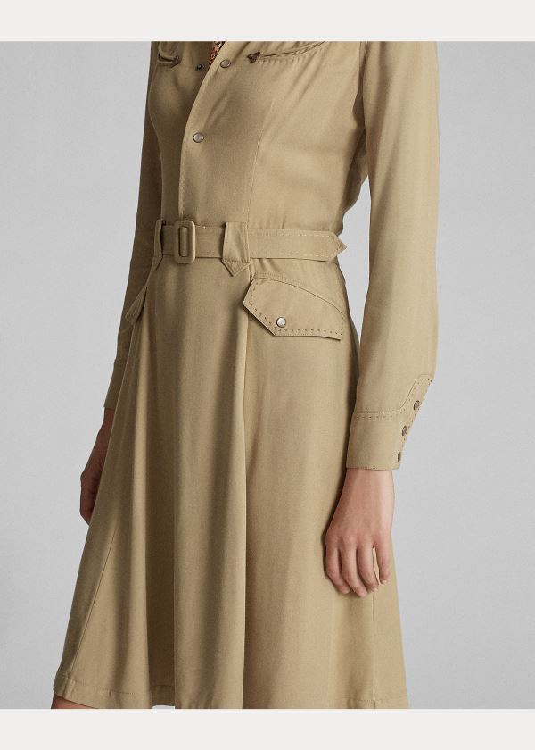 Sukienka Ralph Lauren Western Dress Damskie Khaki | EBQH3528