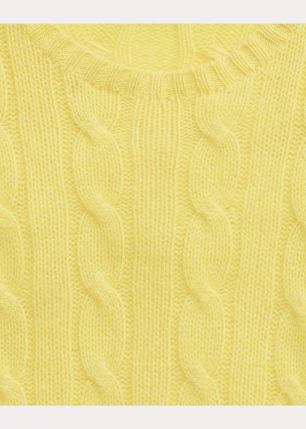 Swetry Ralph Lauren Cable-Knit Cashmere Sweater Damskie Żółte | KDIQ5665