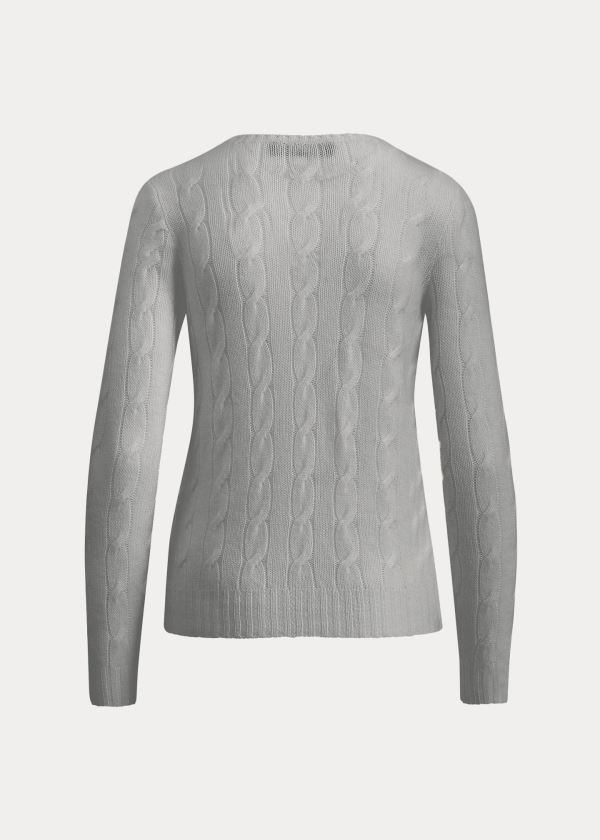 Swetry Ralph Lauren Cable-Knit Cashmere Sweater Damskie Głęboka Szare | TODI6120