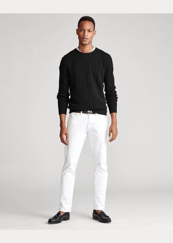 Swetry Ralph Lauren Cable-Knit Cashmere Sweater Męskie Czarne | LJKW0980