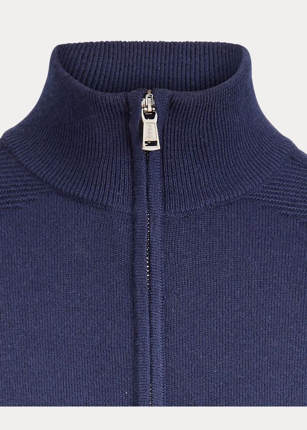 Swetry Ralph Lauren Cashmere-Blend Golf Sweater Damskie Granatowe | EXJW6252