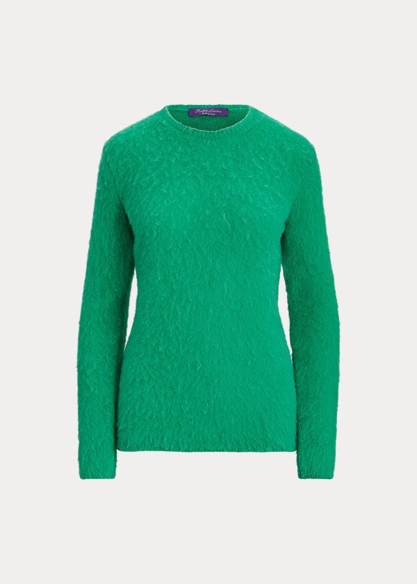 Swetry Ralph Lauren Cashmere-Blend Knit Sweater Damskie Zielone | EEPJ9417