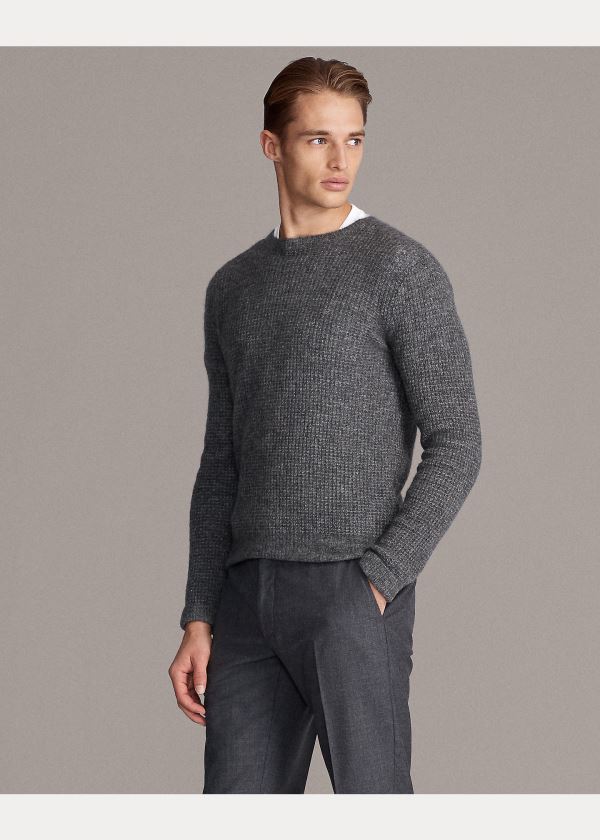 Swetry Ralph Lauren Cashmere-Silk Crewneck Sweater Męskie Szare | FCYO6230