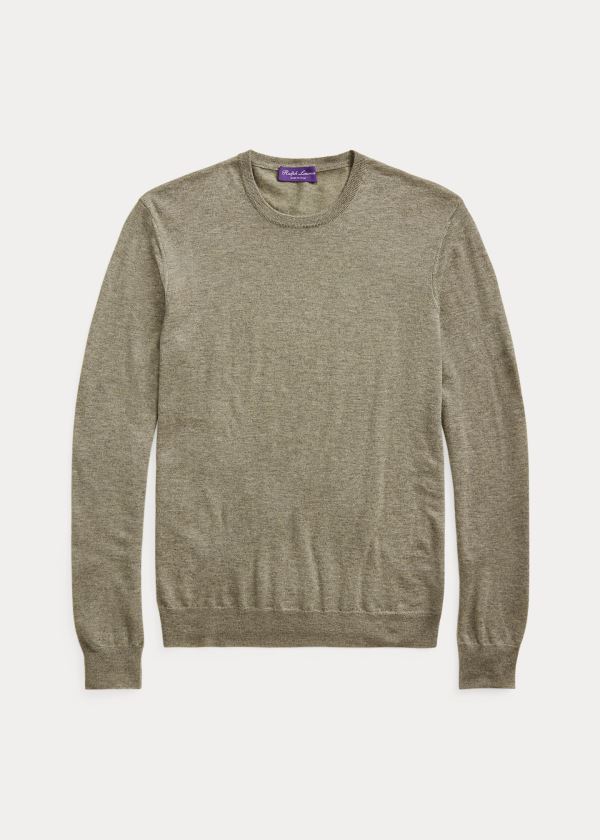 Swetry Ralph Lauren Cashmere Crewneck Sweater Męskie Szare | SPVR4718