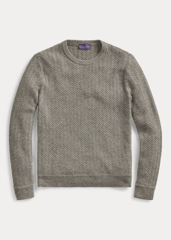 Swetry Ralph Lauren Cashmere Crewneck Sweater Męskie Głęboka Szare | WSCS1173