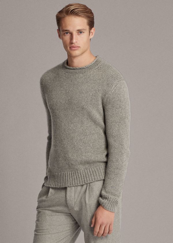 Swetry Ralph Lauren Cashmere Rollneck Sweater Męskie Głęboka Szare | WQGY9988