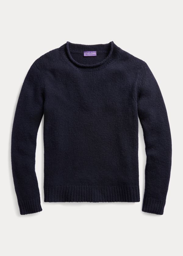 Swetry Ralph Lauren Cashmere Rollneck Sweater Męskie Granatowe | RYYK7041