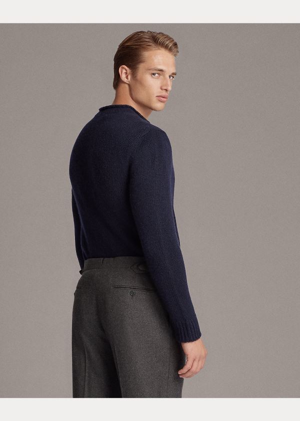 Swetry Ralph Lauren Cashmere Rollneck Sweater Męskie Granatowe | RYYK7041