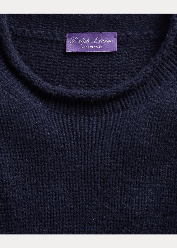 Swetry Ralph Lauren Cashmere Rollneck Sweater Męskie Granatowe | RYYK7041