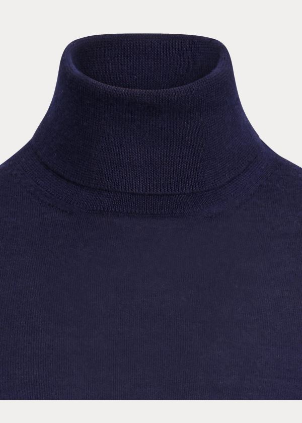 Swetry Ralph Lauren Cashmere Turtleneck Sweater Damskie Granatowe | IAWP1292