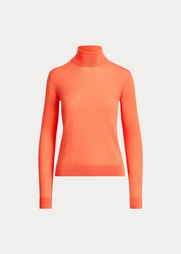 Swetry Ralph Lauren Cashmere Turtleneck Sweater Damskie Pomarańczowe | NPJW7666