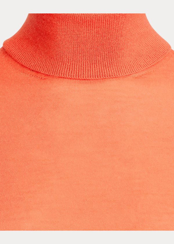 Swetry Ralph Lauren Cashmere Turtleneck Sweater Damskie Pomarańczowe | NPJW7666