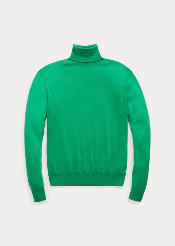 Swetry Ralph Lauren Cashmere Turtleneck Sweater Męskie Zielone | ZKFX9915