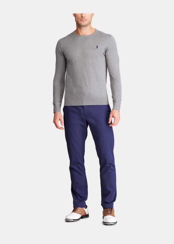 Swetry Ralph Lauren Cotton Crewneck Sweater Męskie Szare | ZGMH7116