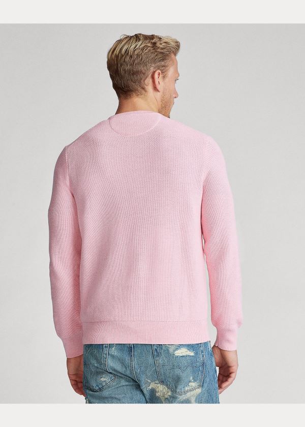 Swetry Ralph Lauren Cotton Crewneck Sweater Męskie Różowe | XBII0473