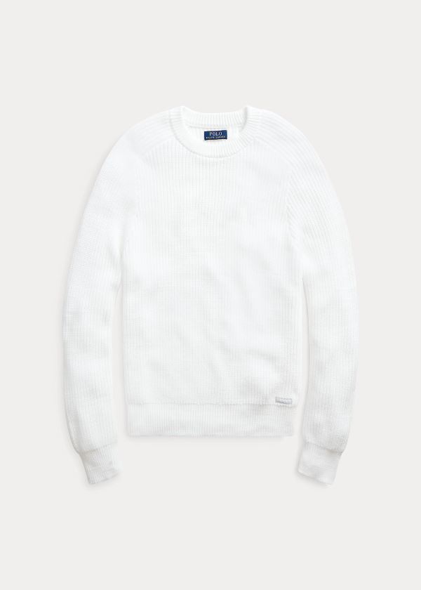 Swetry Ralph Lauren Cotton Crewneck Sweater Męskie Białe | ZHEV9515