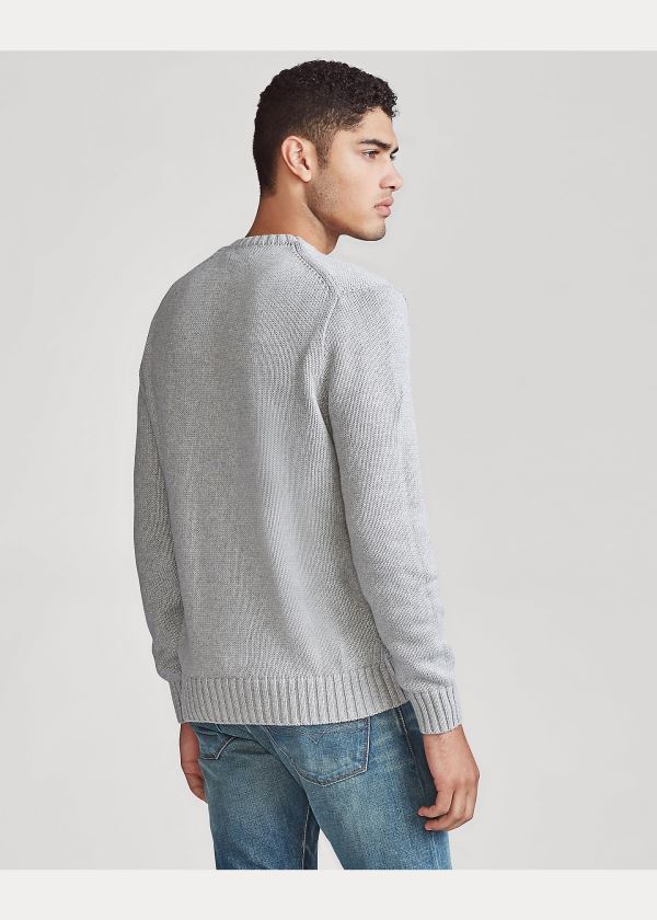 Swetry Ralph Lauren Cotton Crewneck Sweater Męskie Szare | RCNS5277