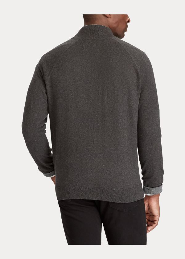 Swetry Ralph Lauren Cotton Full-Zip Sweater Męskie Ciemny Szare | HEHS1461